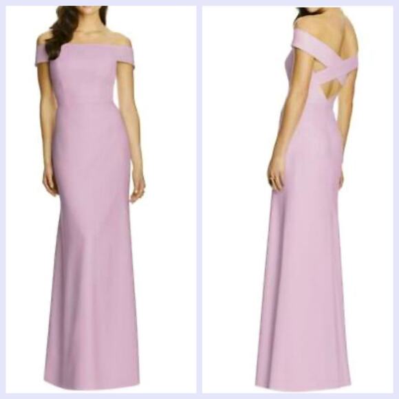Dessy Collection Suede Rose Bridesmaid Dress Maxi Gown - Picture 1 of 14